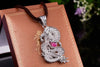 Natural Ruby Dragon Men's Pendant in Sterling Silver - AME Jewellery
