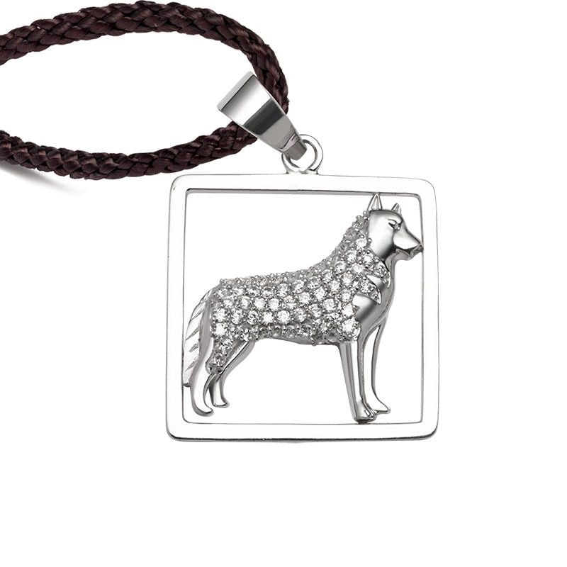 Mặt dây chuyền con Chó bạc Nam - AME Jewellery