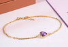Lắc tay Vàng 14K Đá quý thiên nhiên Amethyst Heart Bezel Bracelet | AME Jewellery