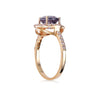 Nhẫn Vàng 14K Đá quý thiên nhiên Amethyst halo gold ring - AME Jewellery