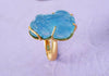 Bague en or jaune 14K avec pixiu aigue-marine - AME Jewellery