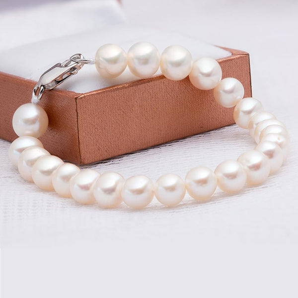 Vòng tay Ngọc trai nước ngọt trắng cổ điển - AME Jewellery