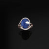 Natural Oval Cabochon Blue Sapphire Bypass Ring 14K Rose Gold | AME Jewellery