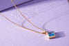 Mặt dây Vàng 14K Đá quý thiên nhiên Blue Topaz Gold Pendant - AME Jewellery