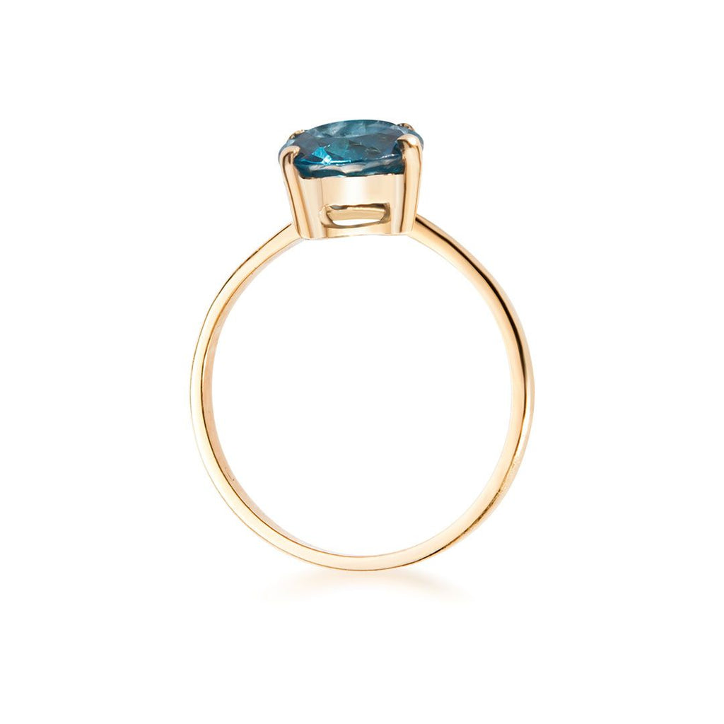 Nhẫn Vàng 14K Đá quý thiên nhiên London Blue Topaz Gold Ring - AME Jewellery