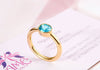 Nhẫn Vàng 14K Đá quý thiên nhiên Blue Zircon Gold Ring | AME Jewellery