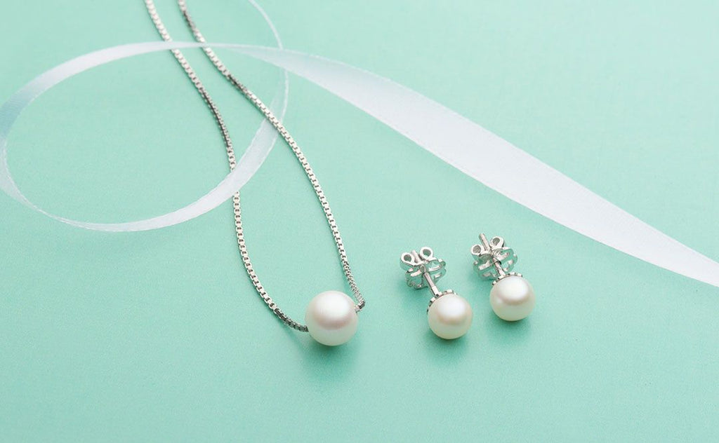 Bộ Trang sức Ngọc trai nước ngọt trắng Pearl Jewelry - AME Jewellery