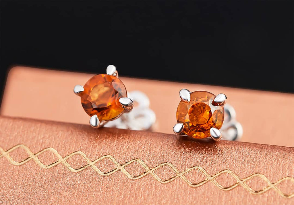 Bông tai Đá quý tự nhiên Citrine Earrings in Sterling Silver by AME Jewellery