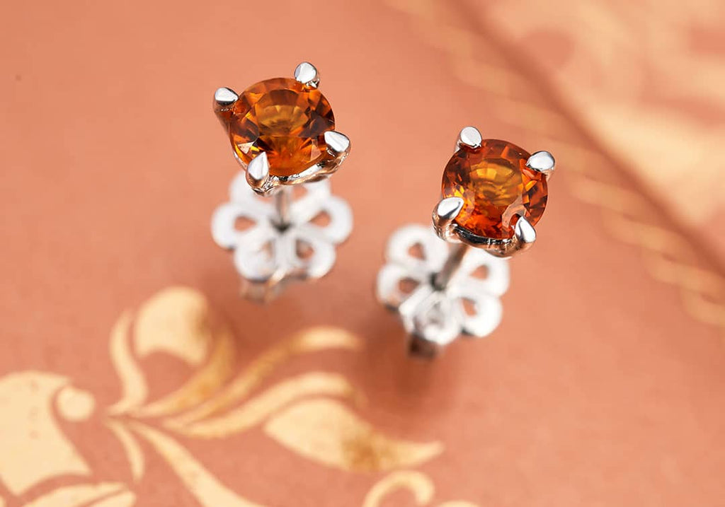 Bông tai Đá quý tự nhiên Citrine Earrings in Sterling Silver by AME Jewellery