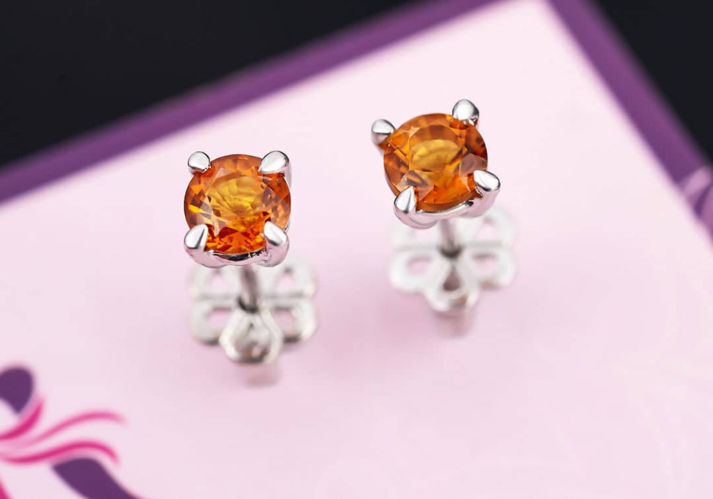 Bông tai Đá quý tự nhiên Citrine Earrings in Sterling Silver by AME Jewellery