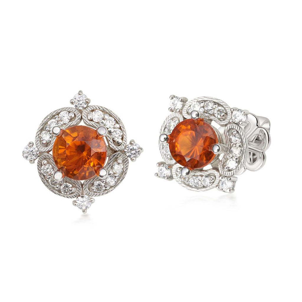 Bông tai Đá quý tự nhiên Citrine Vintage Earrings in Sterling Silver by AME Jewellery