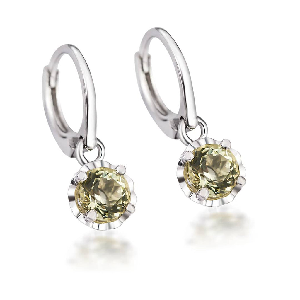 Bông tai Đá quý tự nhiên Natural Citrine Leverback Earrings in Sterling Silver by AME Jewellery