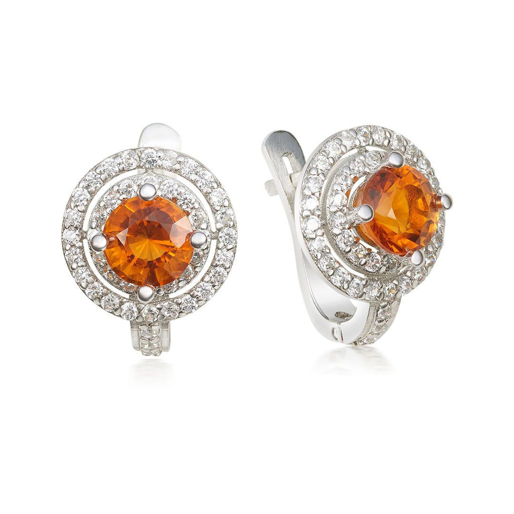 Bông tai Đá quý thiên nhiên Citrine Latchback Earrings in Sterling Silver by AME Jewellery