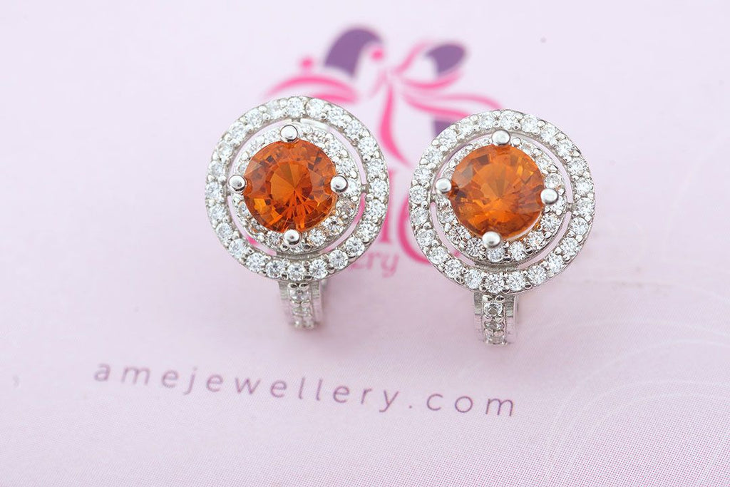 Bông tai Đá quý thiên nhiên Citrine Latchback Earrings in Sterling Silver by AME Jewellery