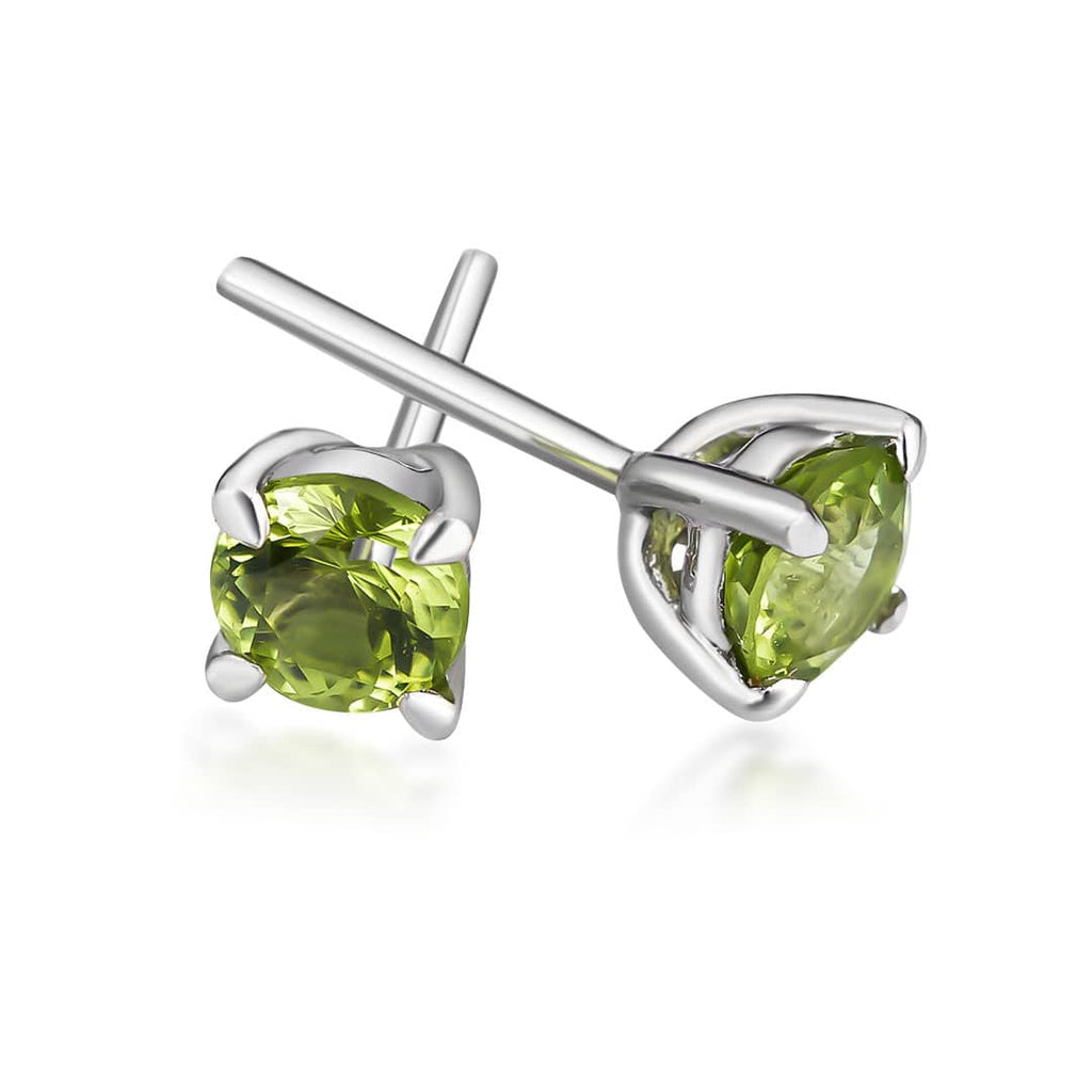 Bông tai Đá quý tự nhiên Peridot  4-prong Earrings in Sterling Silver by AME Jewellery