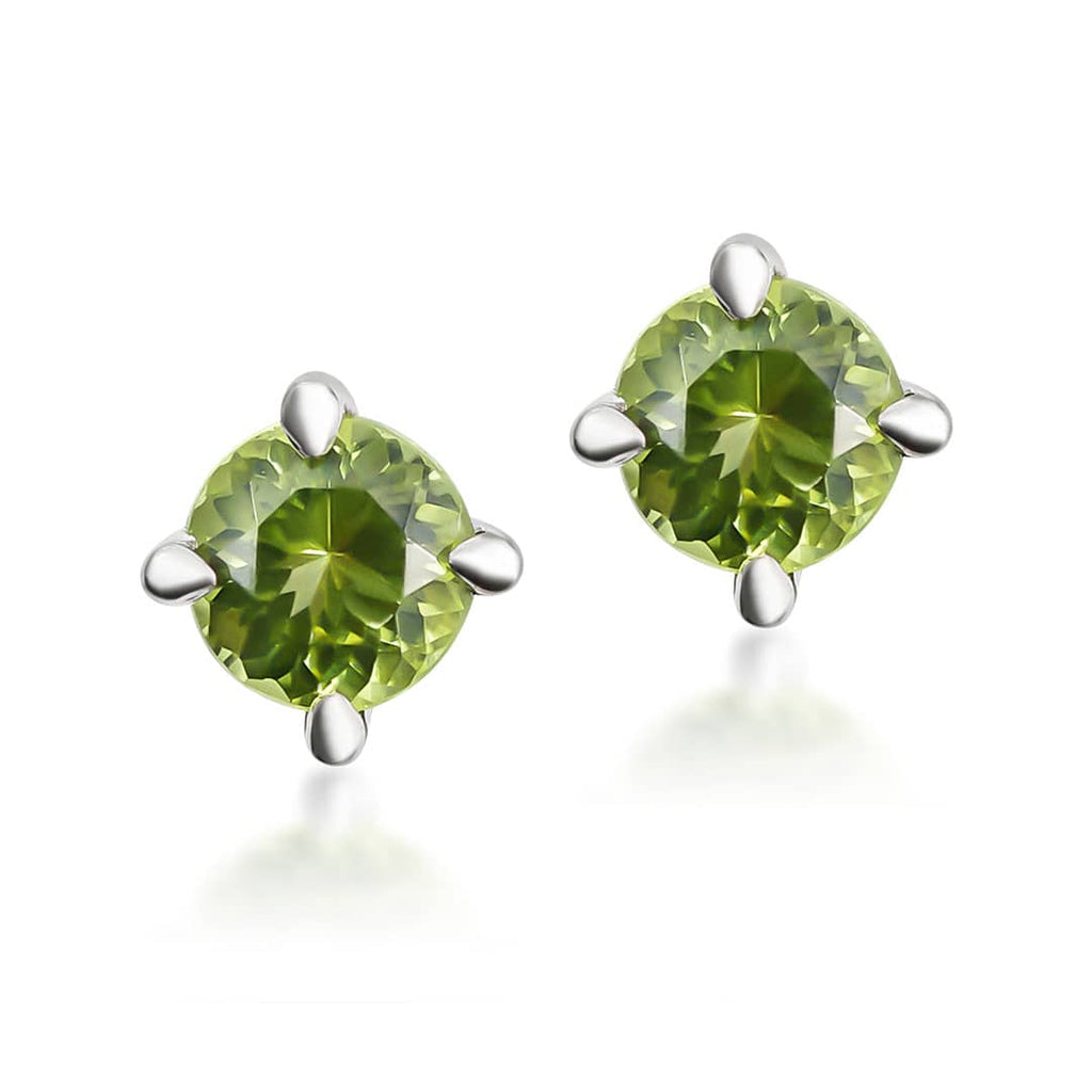 Bông tai Đá quý tự nhiên Peridot  4-prong Earrings in Sterling Silver by AME Jewellery