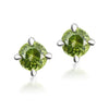 Bông tai Đá quý tự nhiên Peridot  4-prong Silver Earrings | AME Jewellery