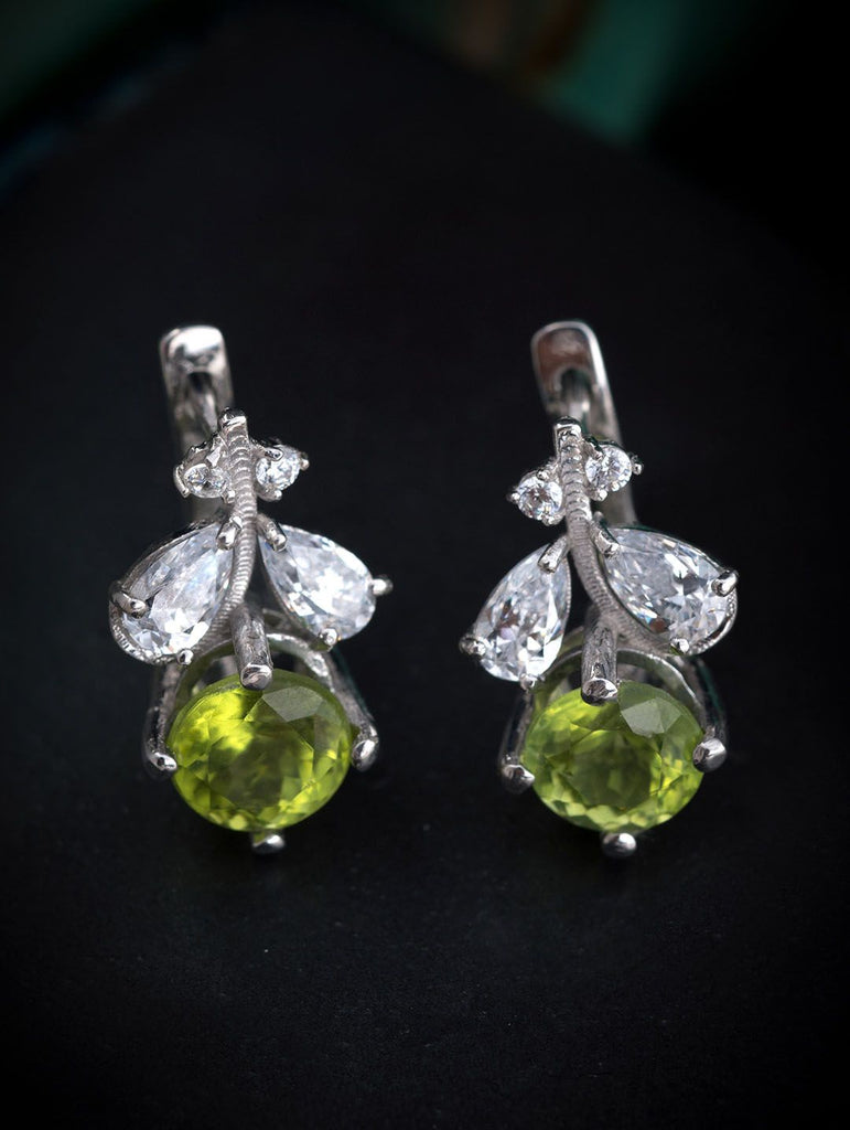 Bông tai Đá quý tự nhiên Peridot Leaf Earrings - AME Jewellery