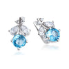 Bông tai Đá quý tự nhiên Blue Topaz Leaf Earrings - AME Jewellery