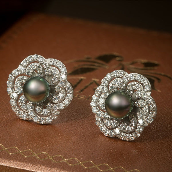 Bông tai Ngọc trai nước ngọt peacock pearl earrings - AME Jewelelry 