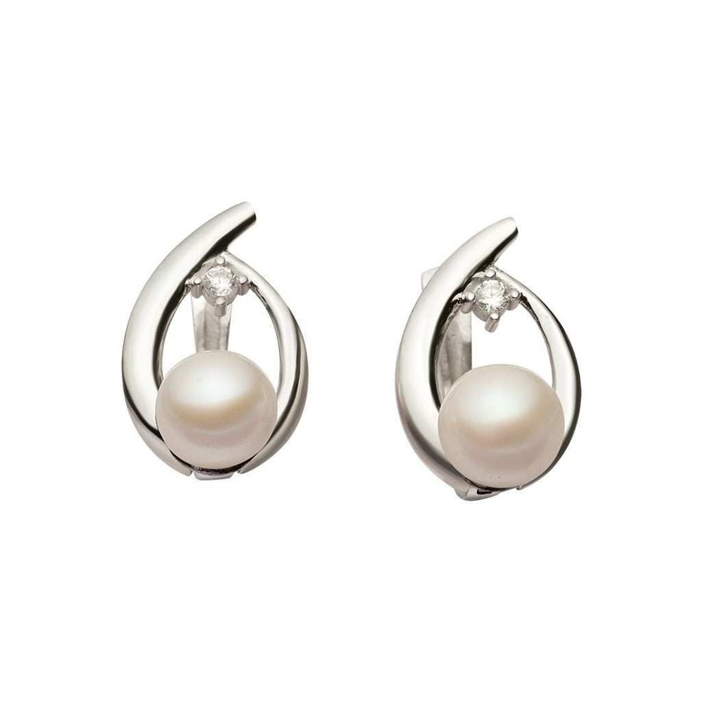 Bông tai Ngọc trai nuôi nước ngọt White Freshwater Pearl Earrings - AME Jewellery
