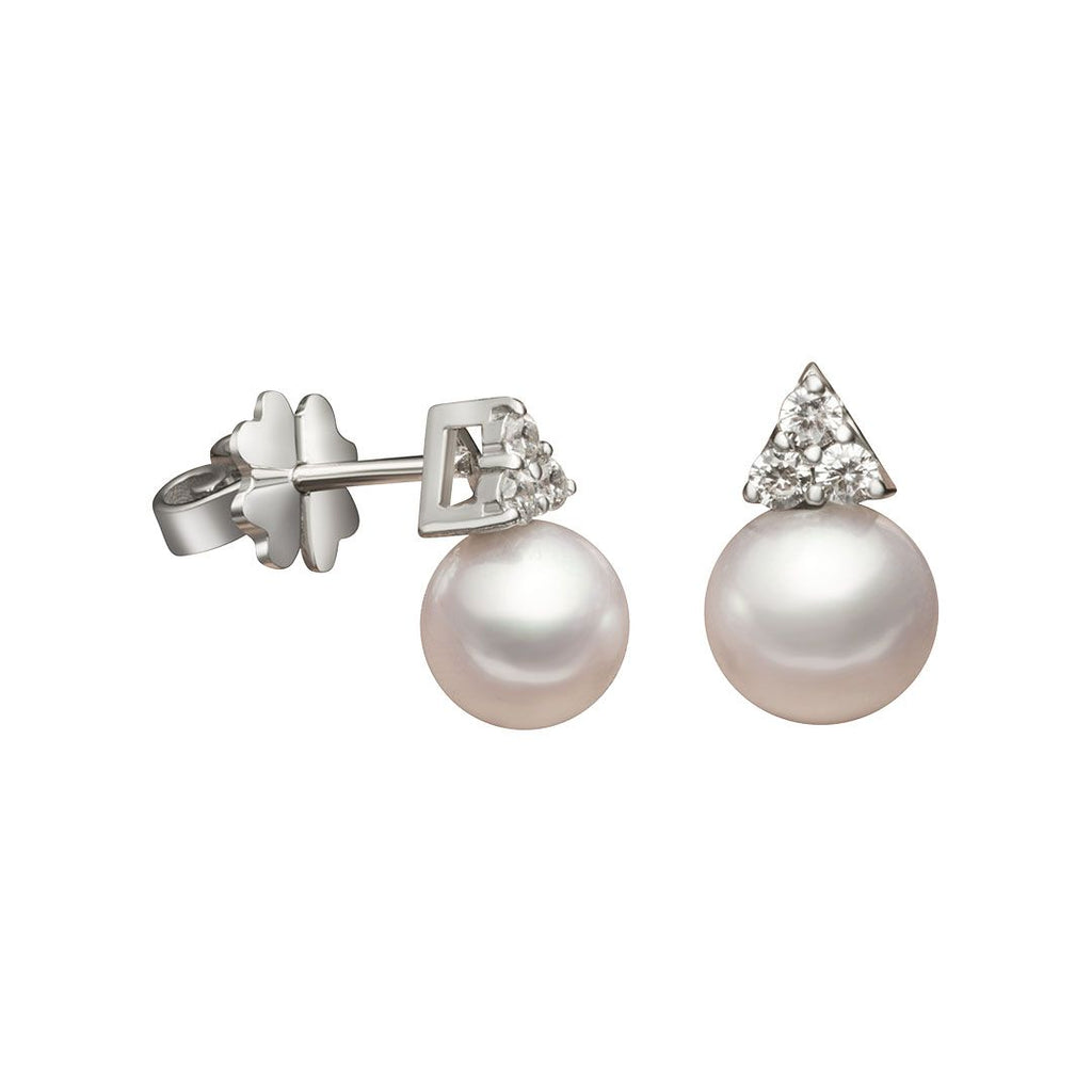 Bông tai Ngọc trai nước ngọt White Freshwater pearl stud earrings - AME Jewellery