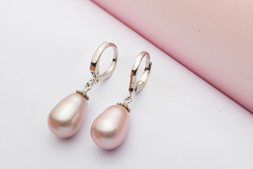 Bông tai Ngọc trai nuôi nước ngọt giọtlavender freshwater pearl earrings - AME Jewellery