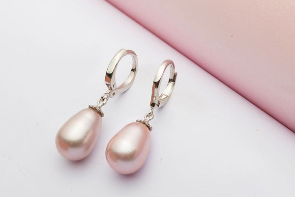 Bông tai Ngọc trai nuôi nước ngọt giọtlavender freshwater pearl earrings - AME Jewellery
