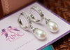 Bông tai Ngọc trai nuôi nước ngọt trắng White Freshwater Pearl Huggie hoop Earrings by AME Jewellery