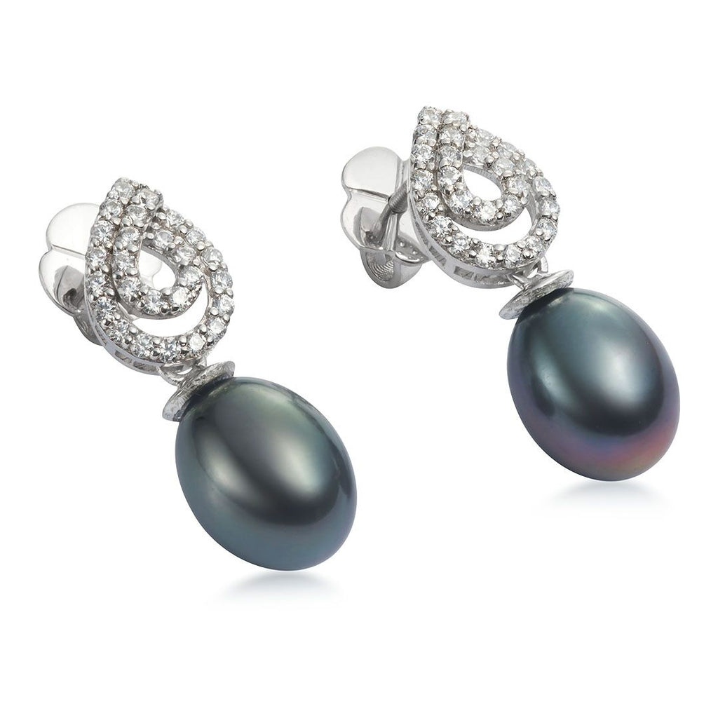 Bông tai Ngọc trai nước ngọt giọt peacock pearl drop earrings AME Jewellery