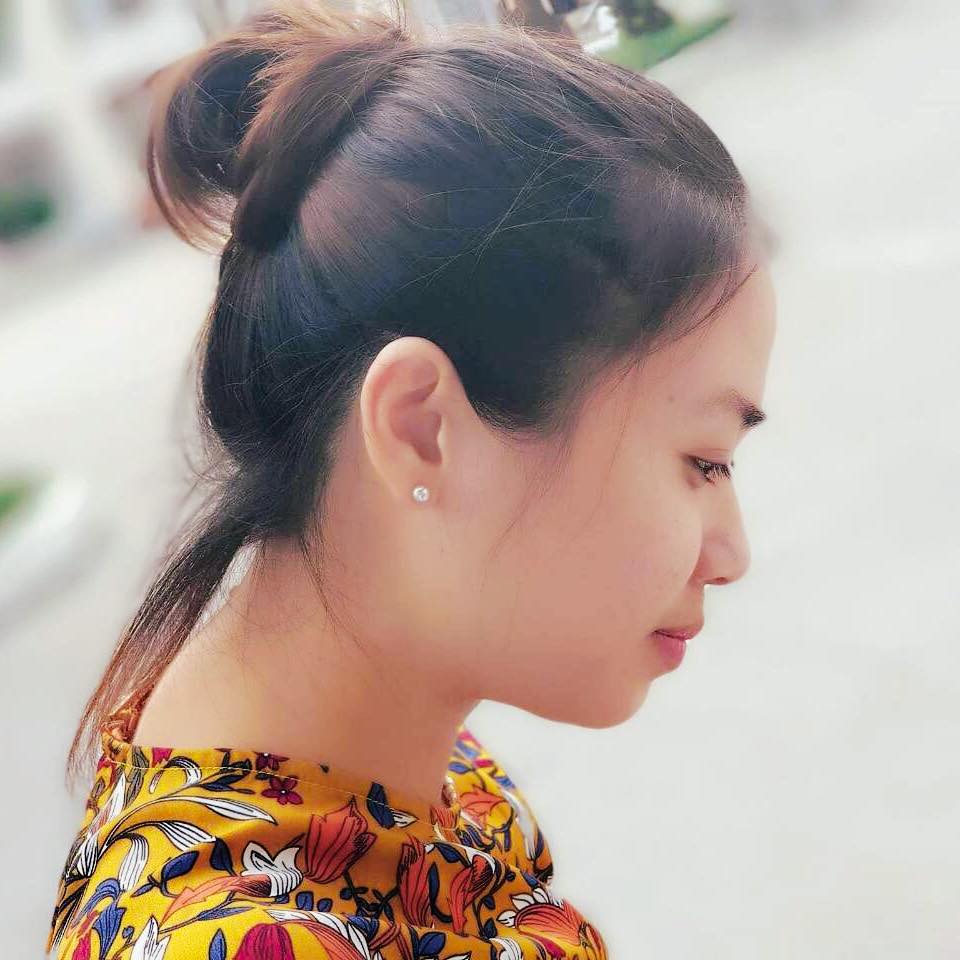Bông tai Ngọc trai nuôi nước ngọt nút màu trắng - AME Jewellery