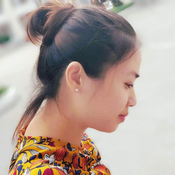 Bông tai Ngọc trai nuôi nước ngọt nút màu trắng - AME Jewellery