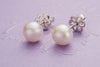 Boucles d'oreilles en argent sterling et perles d'eau douce blanches demi-rond - AME Jewellery