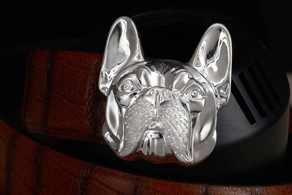 Bulldog Belt Buckle in Silver - Luxury Accessories - AME Jewellery