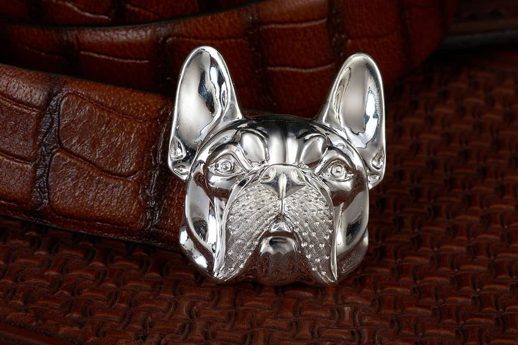 Bulldog Belt Buckle in Silver - Luxury Accessories - AME Jewellery