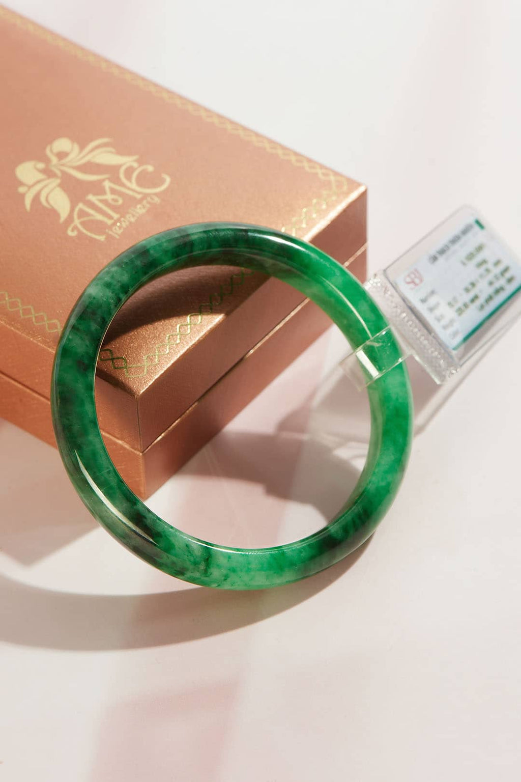 Vòng Cẩm Thạch sơn thuỷ thiên nhiên Miến Điện bản hẹ | Myanmar Natural Jadeite Jade Bangle | AME Jewellery