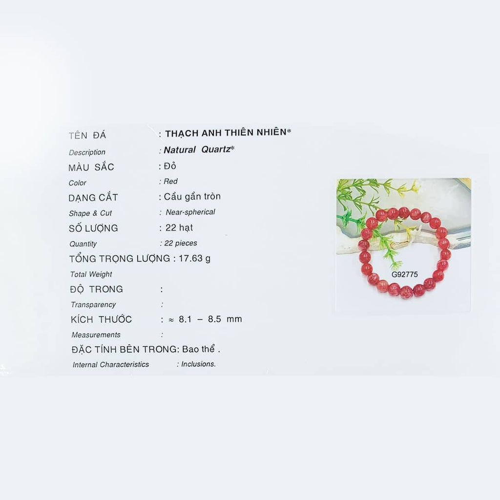 Chuỗi đeo tay Đá quý thiên nhiên Strawberry Quartz | AME Jewellery