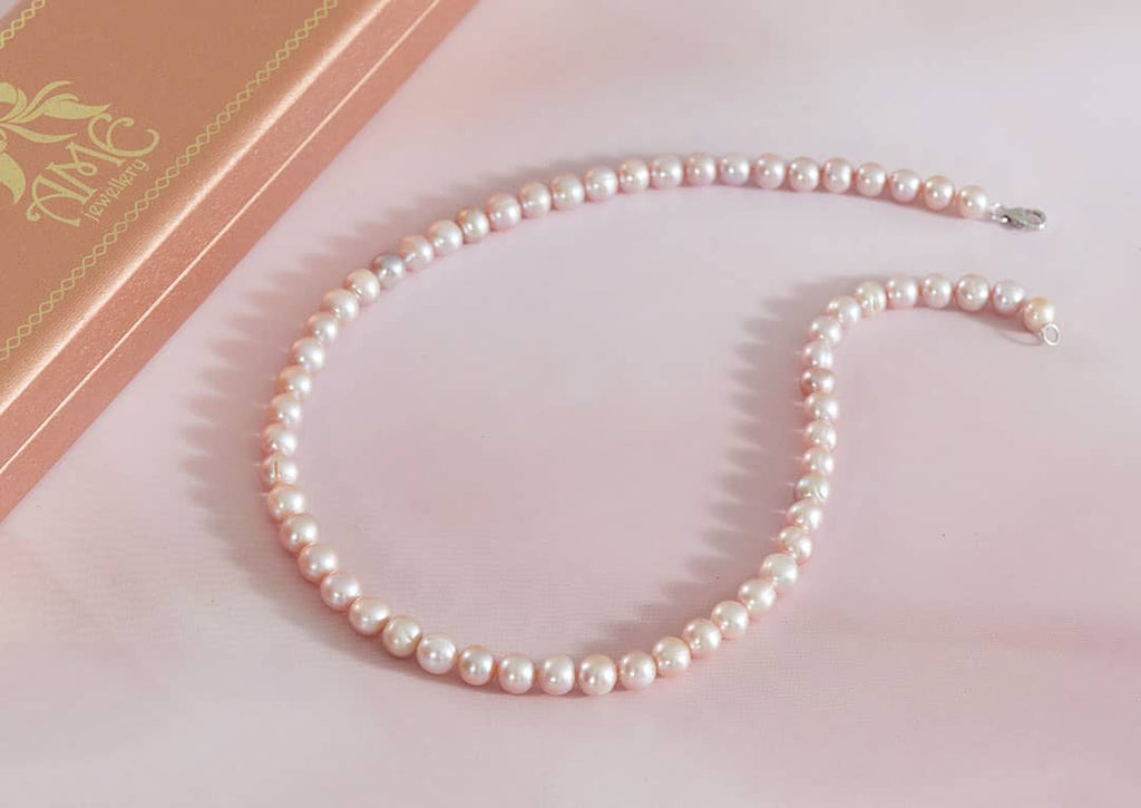 Chuỗi cổ Ngọc trai nước ngọt Lavender cổ điển | Pearl Strand Necklace | AME Jewellery