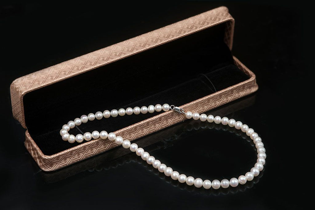 Vòng cổ Chuỗi Ngọc trai trắng White Pearl Strand Necklace by AME Jewellery