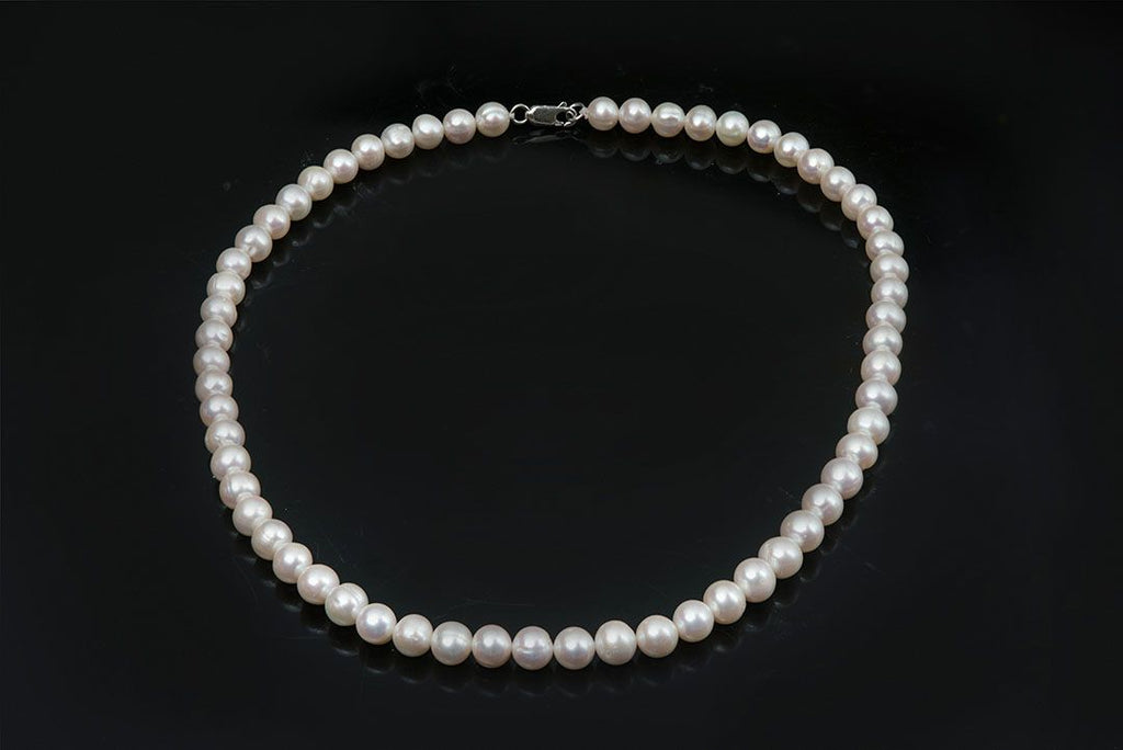 Vòng cổ Chuỗi Ngọc trai trắng White Pearl Strand Necklace by AME Jewellery