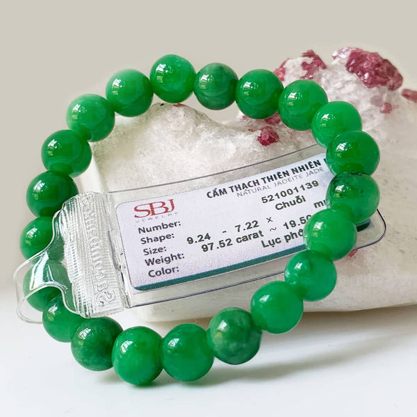 Chuỗi đeo tay Cẩm Thạch thiên nhiên Miến Điện | Jade Beads Bracelet