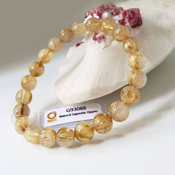 Chuỗi đeo tay Thạch Anh Tóc Vàng thiên nhiên | Golden Rutile Quartz | AME Jewellery