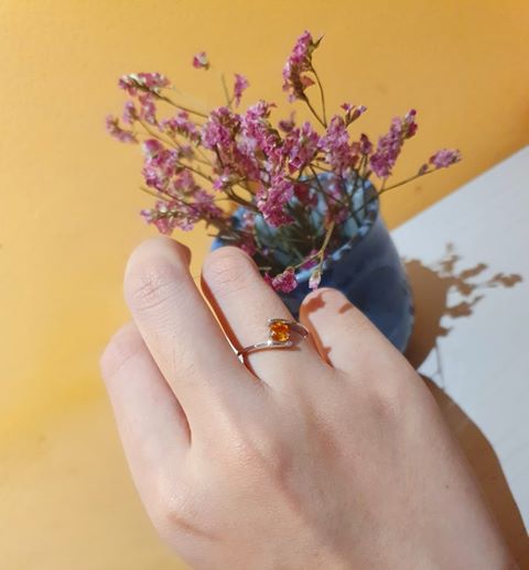 Nhẫn Đá quý thiên nhiên Citrine Bypass Ring in Sterling Silver by AME Jewellery