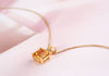 Mặt dây Vàng 14K Đá quý tự nhiên Citrine vuông - AME Jewellery