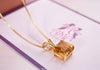 Mặt dây chuyền Vàng Đá quý tự nhiên Square-cut Citrine Pendant Necklace in 14K Yellow Gold by AME Jewellery