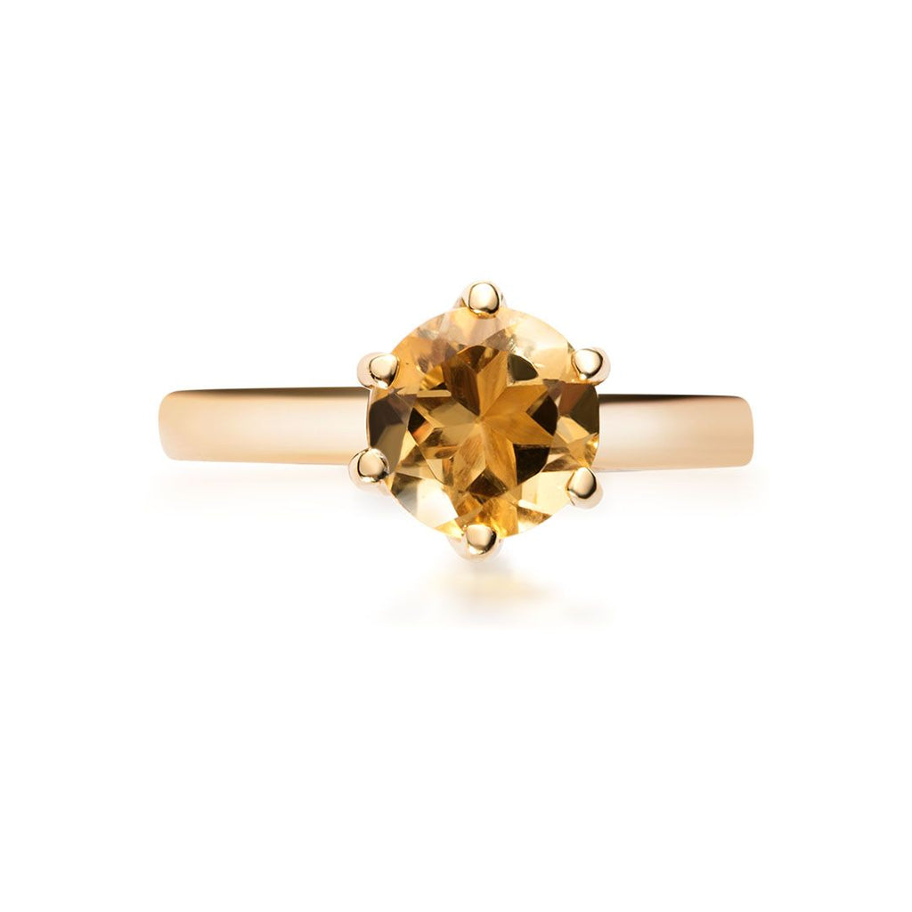 Nhẫn Vàng Đá quý thiên nhiên Citrine Solitaire Ring in 14K Yellow Gold by AME Jewellery