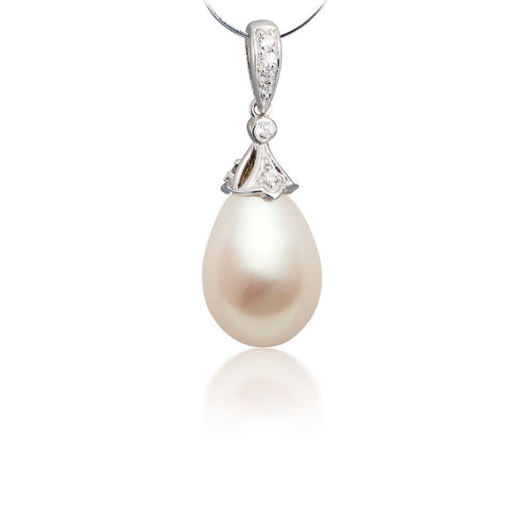 Mặt dây chuyền Ngọc trai nước ngọt giọt trắng Chuông - AME Jewellery