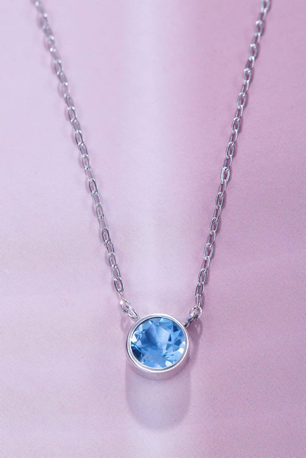 Dây chuyền Đá quý thiên nhiên Swiss Blue Topaz Chain Necklace in Sterling Silver by AME Jewellery