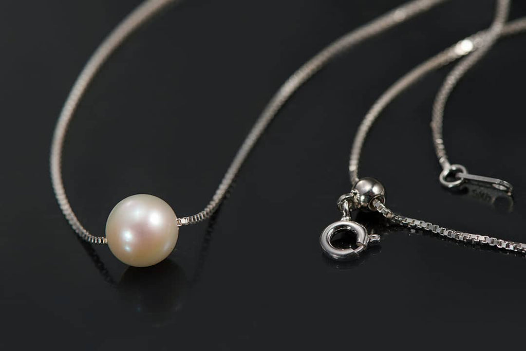 Dây chuyền Ngọc trai trắng Single Pearl Necklace in Sterling Silver by AME Jewellery