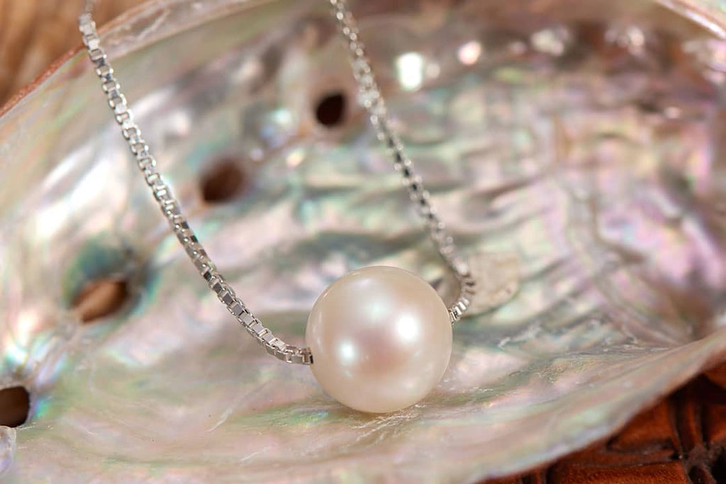 Dây chuyền Ngọc trai trắng Single Pearl Necklace in Sterling Silver by AME Jewellery